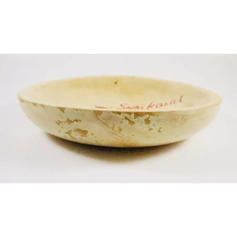 VTG Nevco Wood Rooster Snack Bowl Hand Painted No Handle Primitive Country Japan